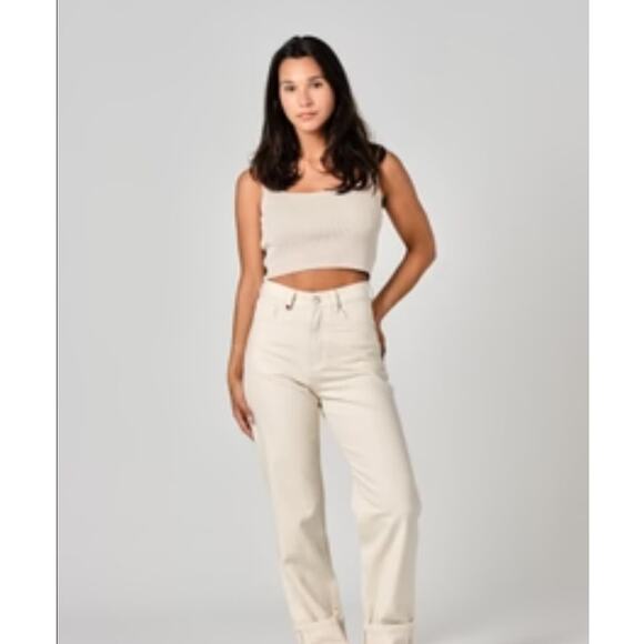 F.AM. Paris Straight Crop  White Jeans Size 28 - Picture 9 of 9